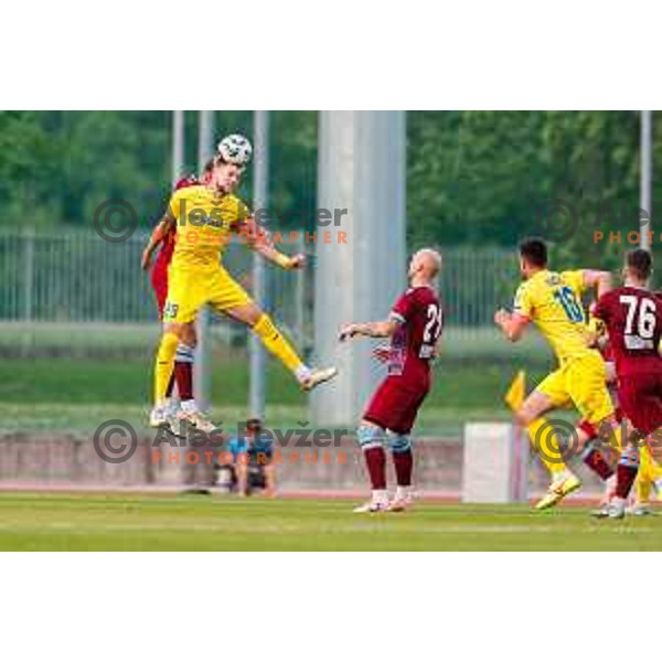 in action during second match of Qualifications for Prva liga Telemach 2025/2026 between Triglav and Domzale in Kranj, Slovenia on June 1, 2025
