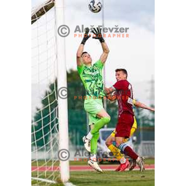 in action during second match of Qualifications for Prva liga Telemach 2025/2026 between Triglav and Domzale in Kranj, Slovenia on June 1, 2025