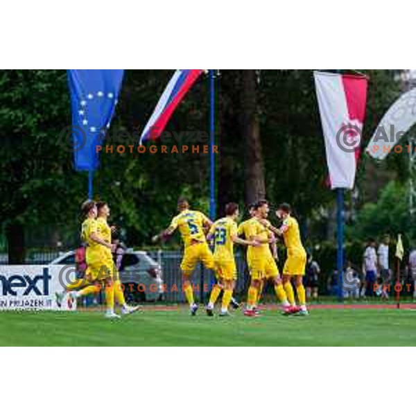 in action during second match of Qualifications for Prva liga Telemach 2025/2026 between Triglav and Domzale in Kranj, Slovenia on June 1, 2025