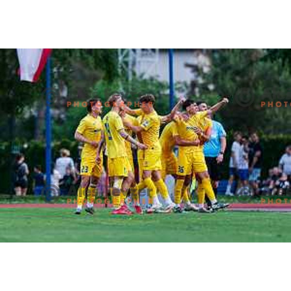 in action during second match of Qualifications for Prva liga Telemach 2025/2026 between Triglav and Domzale in Kranj, Slovenia on June 1, 2025