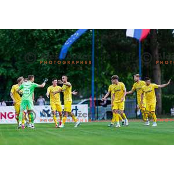 in action during second match of Qualifications for Prva liga Telemach 2025/2026 between Triglav and Domzale in Kranj, Slovenia on June 1, 2025
