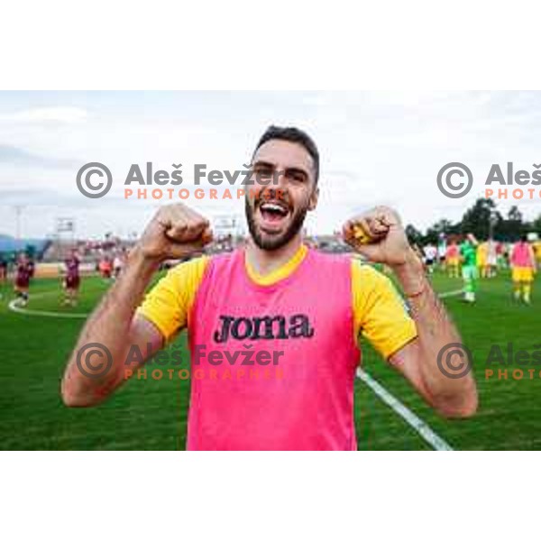 Players of Domzale celebrate victory in the second match of Qualifications for Prva liga Telemach 2025/2026 between Triglav and Domzale in Kranj, Slovenia on June 1, 2025