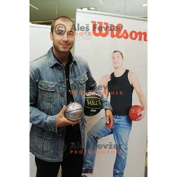 Marko Milic at the presentation and press conference of the Marko Milic basketball ball , Intersport , Mercator Center Siska, 17.10.2008 