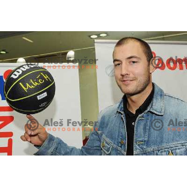 Marko Milic at the presentation and press conference of the Marko Milic basketball ball , Intersport , Mercator Center Siska, 17.10.2008 