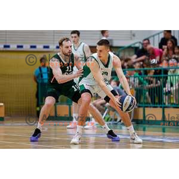 in action during first match of the Finals of OTP Bank League 2024/2025 between Krka and Cedevita Olimpija in Novo Mesto, Slovenia on June 3, 2025