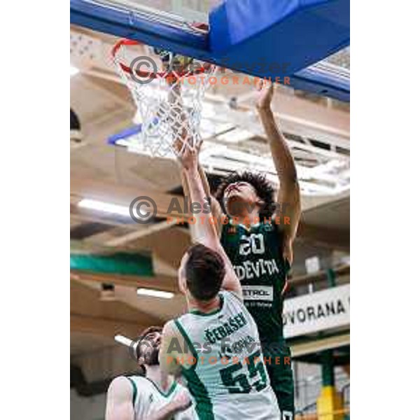 Joan Beringer in action during first match of the Finals of OTP Bank League 2024/2025 between Krka and Cedevita Olimpija in Novo Mesto, Slovenia on June 3, 2025