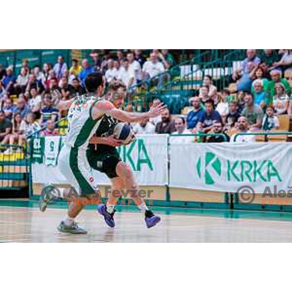 in action during first match of the Finals of OTP Bank League 2024/2025 between Krka and Cedevita Olimpija in Novo Mesto, Slovenia on June 3, 2025