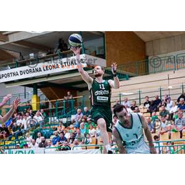 in action during first match of the Finals of OTP Bank League 2024/2025 between Krka and Cedevita Olimpija in Novo Mesto, Slovenia on June 3, 2025