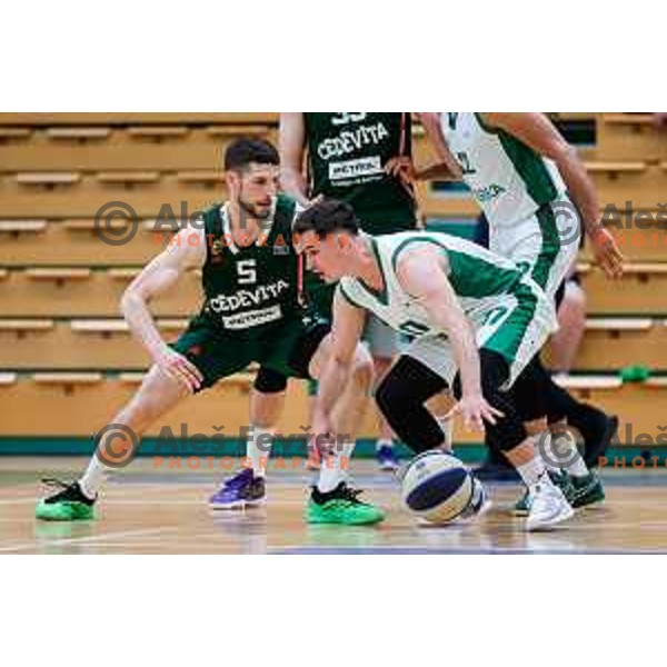 in action during first match of the Finals of OTP Bank League 2024/2025 between Krka and Cedevita Olimpija in Novo Mesto, Slovenia on June 3, 2025