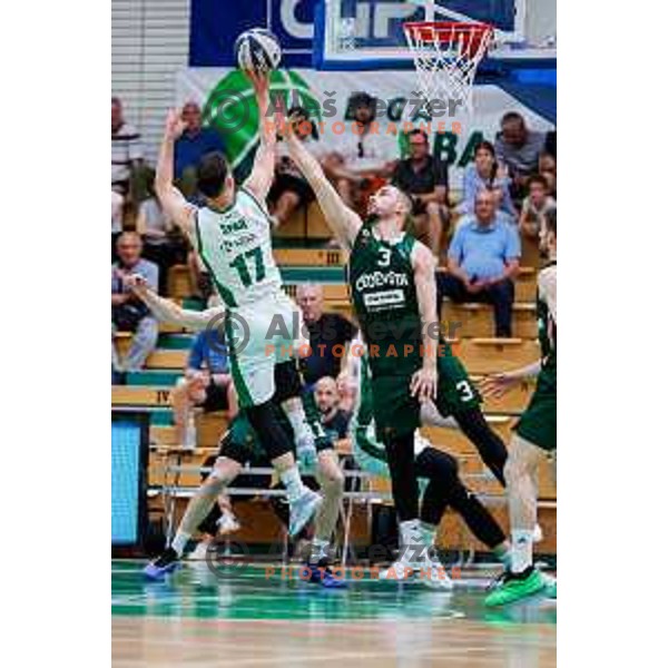 in action during first match of the Finals of OTP Bank League 2024/2025 between Krka and Cedevita Olimpija in Novo Mesto, Slovenia on June 3, 2025