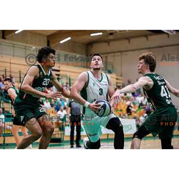 Joan Beringer in action during first match of the Finals of OTP Bank League 2024/2025 between Krka and Cedevita Olimpija in Novo Mesto, Slovenia on June 3, 2025