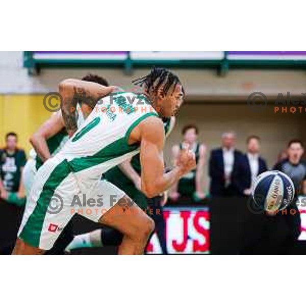 in action during first match of the Finals of OTP Bank League 2024/2025 between Krka and Cedevita Olimpija in Novo Mesto, Slovenia on June 3, 2025