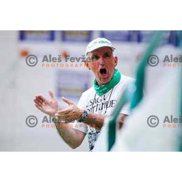 in action during first match of the Finals of OTP Bank League 2024/2025 between Krka and Cedevita Olimpija in Novo Mesto, Slovenia on June 3, 2025
