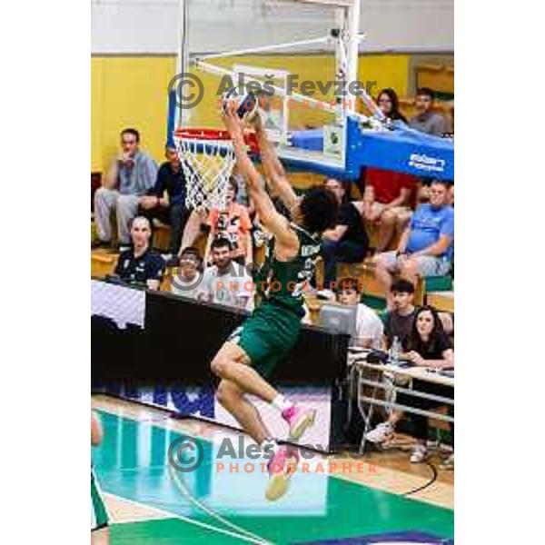 Joan Beringer in action during first match of the Finals of OTP Bank League 2024/2025 between Krka and Cedevita Olimpija in Novo Mesto, Slovenia on June 3, 2025