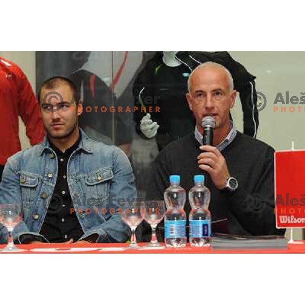 Marko Milic at the presentation and press conference of the Marko Milic basketball ball , Intersport , Mercator Center Siska, 17.10.2008 