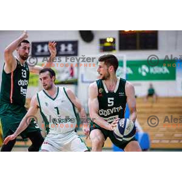 in action during first match of the Finals of OTP Bank League 2024/2025 between Krka and Cedevita Olimpija in Novo Mesto, Slovenia on June 3, 2025