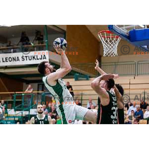 in action during first match of the Finals of OTP Bank League 2024/2025 between Krka and Cedevita Olimpija in Novo Mesto, Slovenia on June 3, 2025