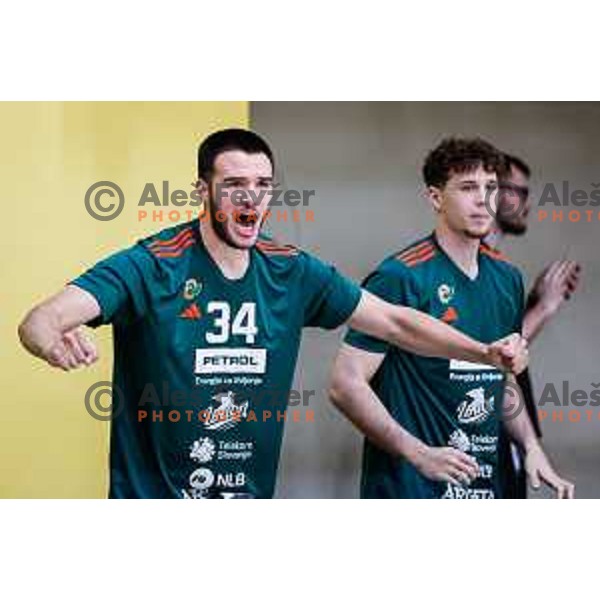 in action during first match of the Finals of OTP Bank League 2024/2025 between Krka and Cedevita Olimpija in Novo Mesto, Slovenia on June 3, 2025