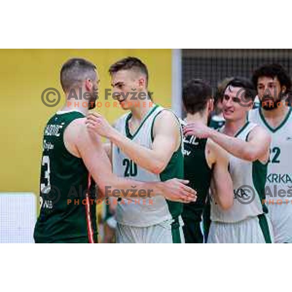 in action during first match of the Finals of OTP Bank League 2024/2025 between Krka and Cedevita Olimpija in Novo Mesto, Slovenia on June 3, 2025