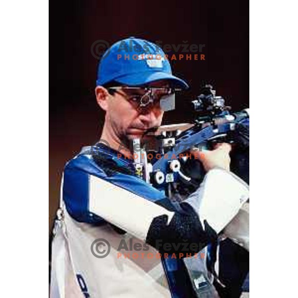 Rajmond Debevec (SLO), winner of Olympic gold medal in shooting 50 metre rifle three positions at Sydney Olympic games, Australia on September 13, 2000