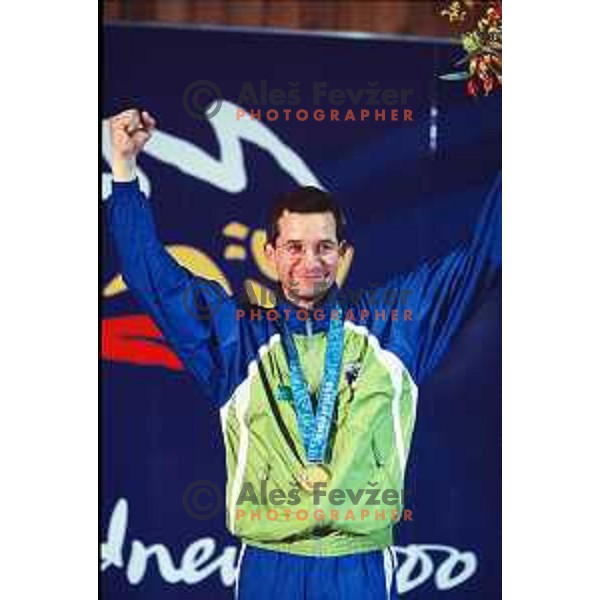Rajmond Debevec (SLO), winner of Olympic gold medal in shooting 50 metre rifle three positions at Sydney Olympic games, Australia on September 13, 2000