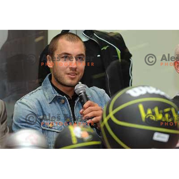 Marko Milic at the presentation and press conference of the Marko Milic basketball ball , Intersport , Mercator Center Siska, 17.10.2008 