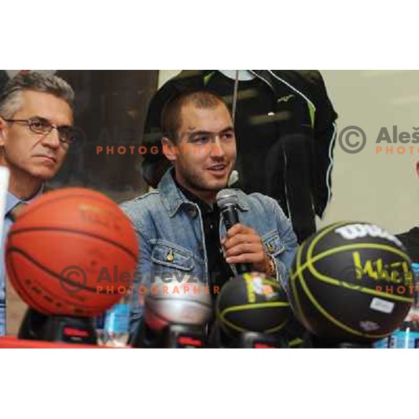 Marko Milic at the presentation and press conference of the Marko Milic basketball ball , Intersport , Mercator Center Siska, 17.10.2008 