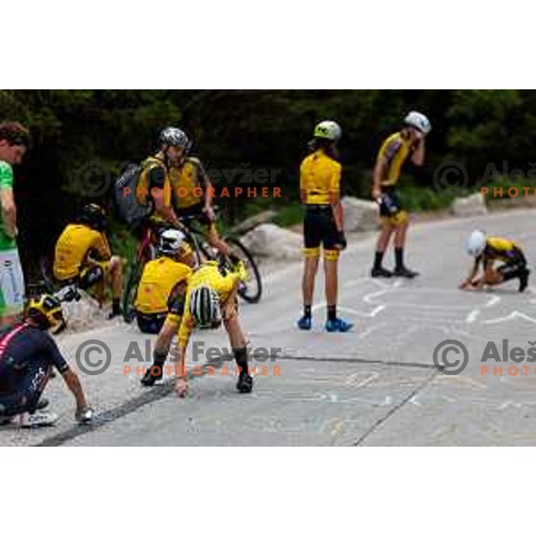 at the finish of Stage 4 of 31.Tour of Slovenia between Maribor and Golte on June 7, 2025