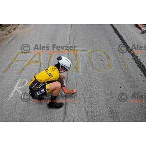 at the finish of Stage 4 of 31.Tour of Slovenia between Maribor and Golte on June 7, 2025
