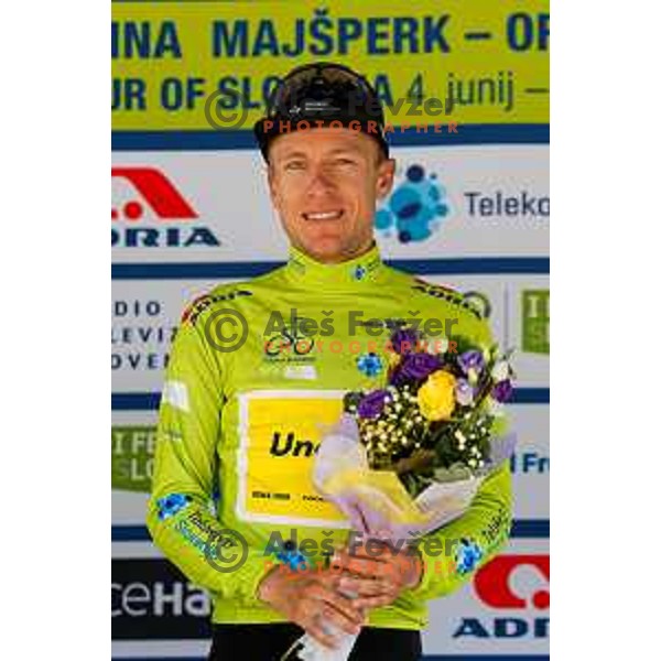 Anders Halland Johannessen in green jersey as overall leader after Stage 4 of 31.Tour of Slovenia between Maribor and Golte on June 7, 2025