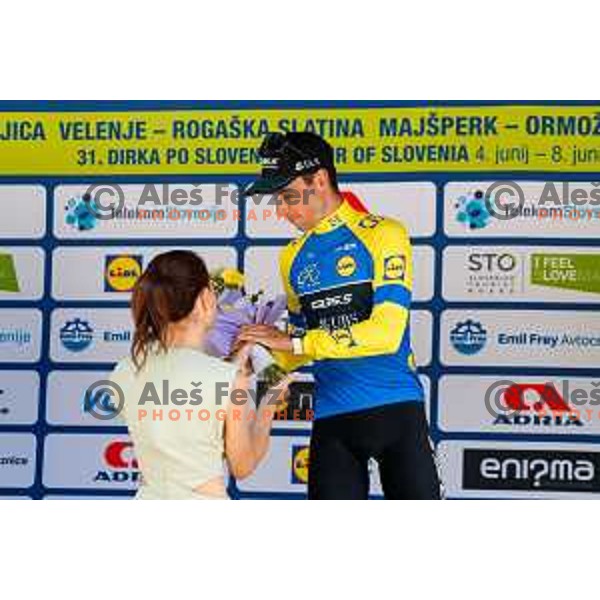 Fabio Christen, first classified in mountain points after Stage 4 of 31.Tour of Slovenia between Maribor and Golte on June 7, 2025