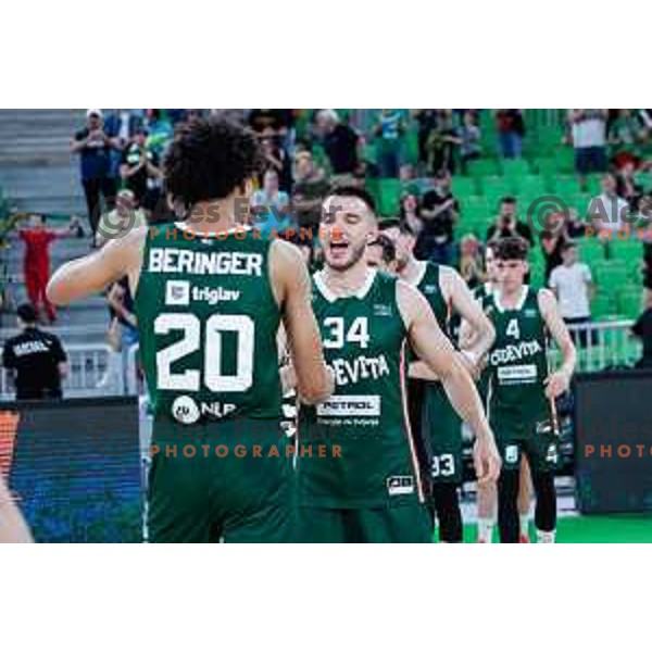 in action during fourth match of the Finals of OTP Bank League 2024/2025 between Cedevita Olimpija and Krka in SRC Stozice, Ljubljana, Slovenia on June 9, 2025