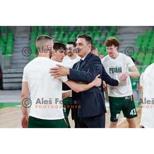 in action during fourth match of the Finals of OTP Bank League 2024/2025 between Cedevita Olimpija and Krka in SRC Stozice, Ljubljana, Slovenia on June 9, 2025