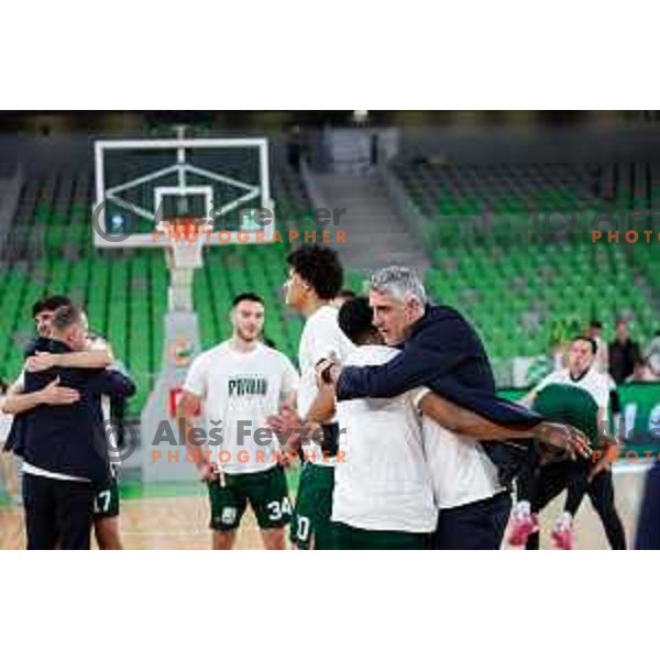 in action during fourth match of the Finals of OTP Bank League 2024/2025 between Cedevita Olimpija and Krka in SRC Stozice, Ljubljana, Slovenia on June 9, 2025