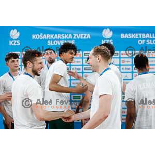 in action during fourth match of the Finals of OTP Bank League 2024/2025 between Cedevita Olimpija and Krka in SRC Stozice, Ljubljana, Slovenia on June 9, 2025