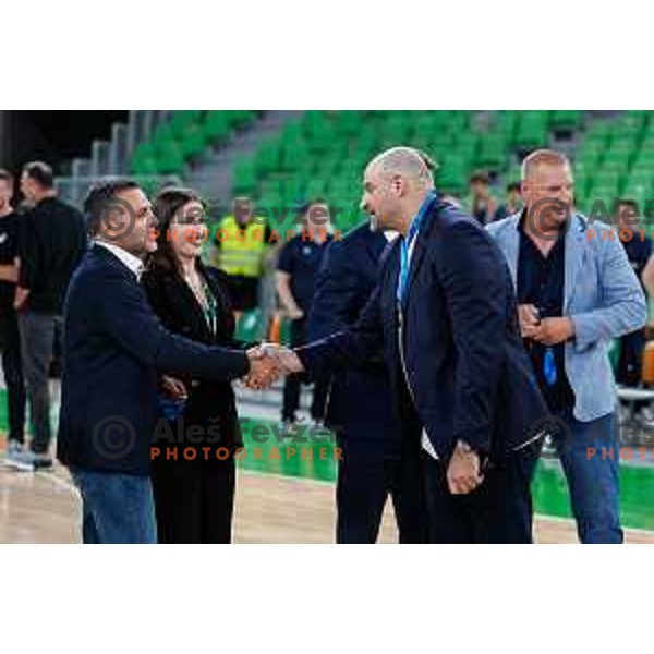 in action during fourth match of the Finals of OTP Bank League 2024/2025 between Cedevita Olimpija and Krka in SRC Stozice, Ljubljana, Slovenia on June 9, 2025