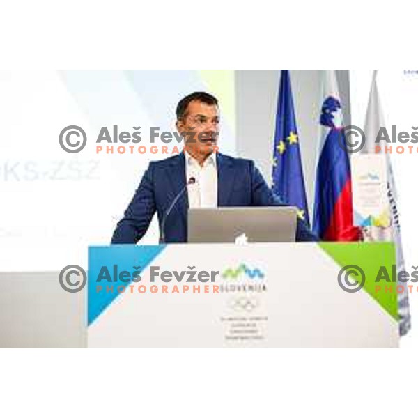 Uros Mohoric at General Assembly of Slovenia Olympic Committee in Celje, Slovenia on June 10, 2025