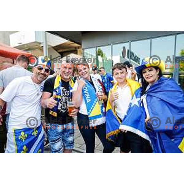 Bosnian fans during international friendly football match between Slovenia and Bosnia and Herzegovina in Celje, Slovenia on June 10, 2025.
