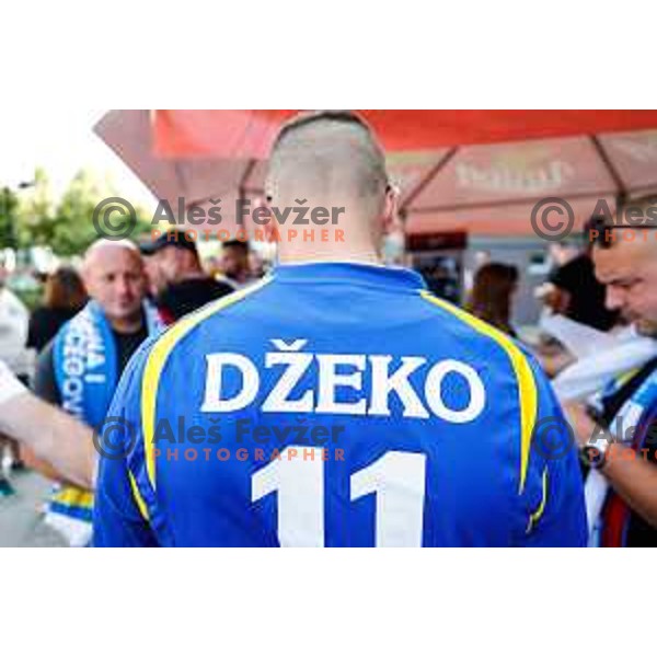 Bosnian fans during international friendly football match between Slovenia and Bosnia and Herzegovina in Celje, Slovenia on June 10, 2025.