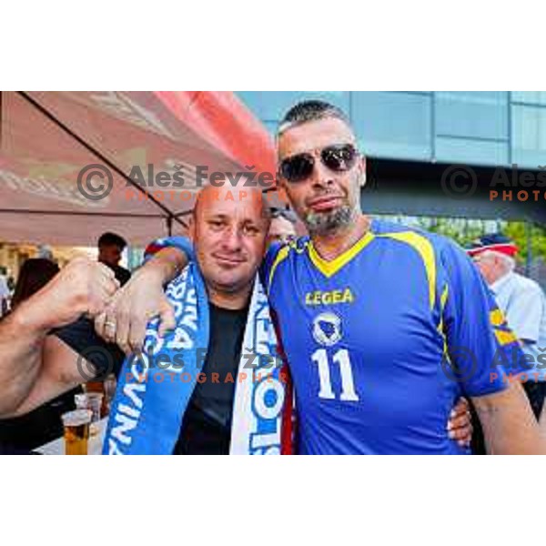 Bosnian fans during international friendly football match between Slovenia and Bosnia and Herzegovina in Celje, Slovenia on June 10, 2025.