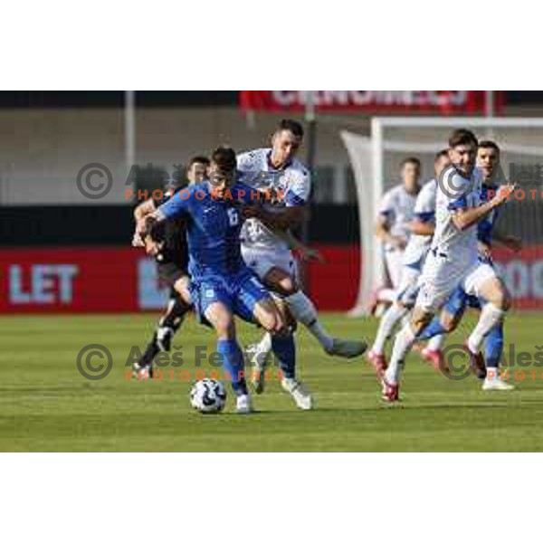Jaka Bijol in action during international friendly football match between Slovenia and Bosnia and Herzegovina in Celje, Slovenia on June 10, 2025