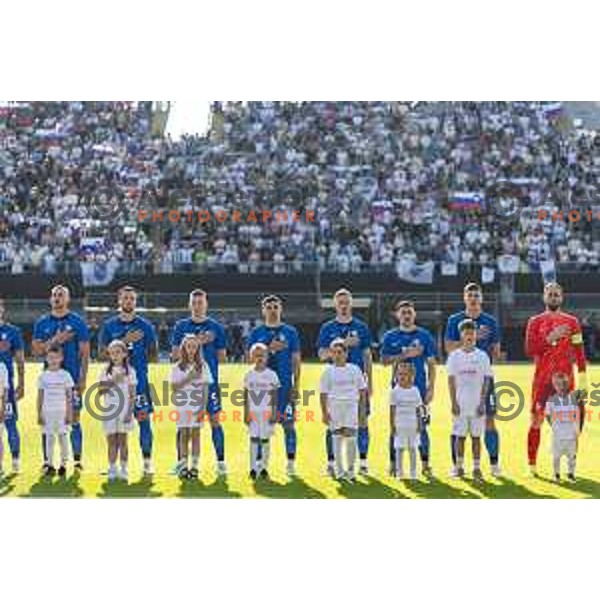 Team Slovenia before friendly football match between national team of Slovenia and Bosnia and Herzegovina in Stadion z’dezele, Celje, Slovenia on June 10, 2025. Photo: Jure Banfi