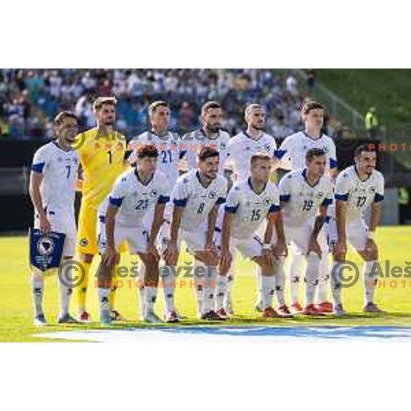 Team Bosnia and Herzegovina starting eleven before friendly football match between national team of Slovenia and Bosnia and Herzegovina in Stadion z’dezele, Celje, Slovenia on June 10, 2025. Photo: Jure Banfi
