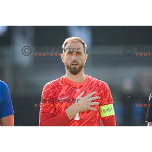 Jan Oblak in action during friendly football match between national team of Slovenia and Bosnia and Herzegovina in Stadion z’dezele, Celje, Slovenia on June 10, 2025. Photo: Jure Banfi