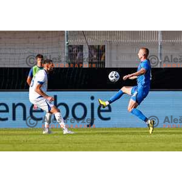 Blaz Kramer in action during international friendly football match between Slovenia and Bosnia and Herzegovina in Celje, Slovenia on June 10, 2025.