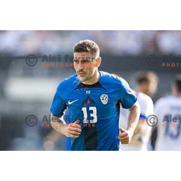Erik Janza in action during friendly football match between national team of Slovenia and Bosnia and Herzegovina in Stadion z’dezele, Celje, Slovenia on June 10, 2025. Photo: Jure Banfi