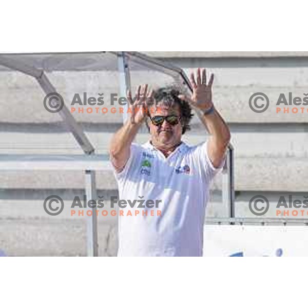 Mirko Vicevic, head coach of Slovenia during Waterpolo Men\'s EPWC 2026 Qualification Round match between Slovenia and Great Britain in Kranj on June 10, 2025 