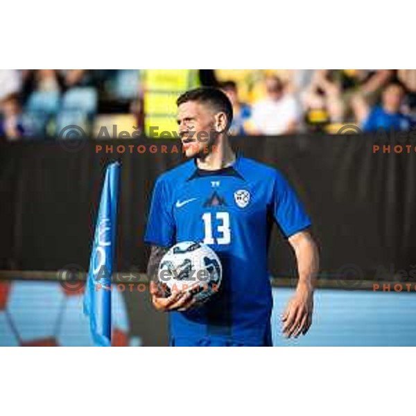 Erik Janza in action during friendly football match between national team of Slovenia and Bosnia and Herzegovina in Stadion z’dezele, Celje, Slovenia on June 10, 2025. Photo: Jure Banfi
