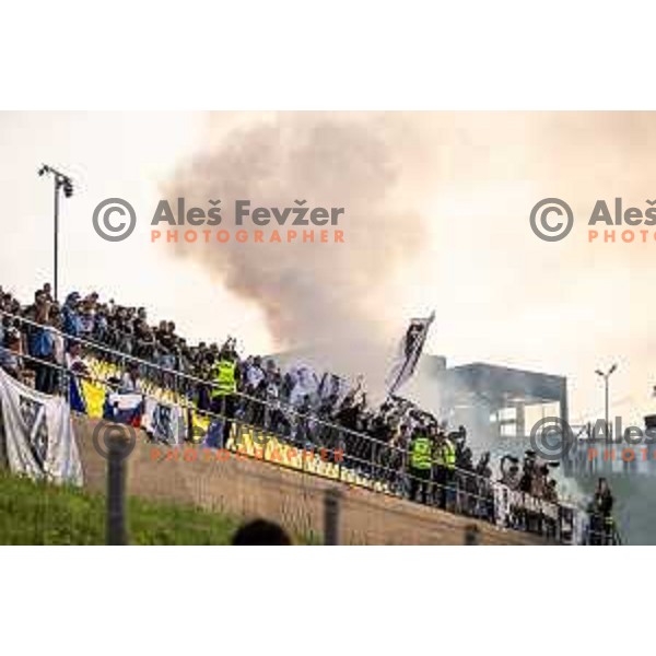 Bosnian fans during international friendly football match between Slovenia and Bosnia and Herzegovina in Celje, Slovenia on June 10, 2025.
