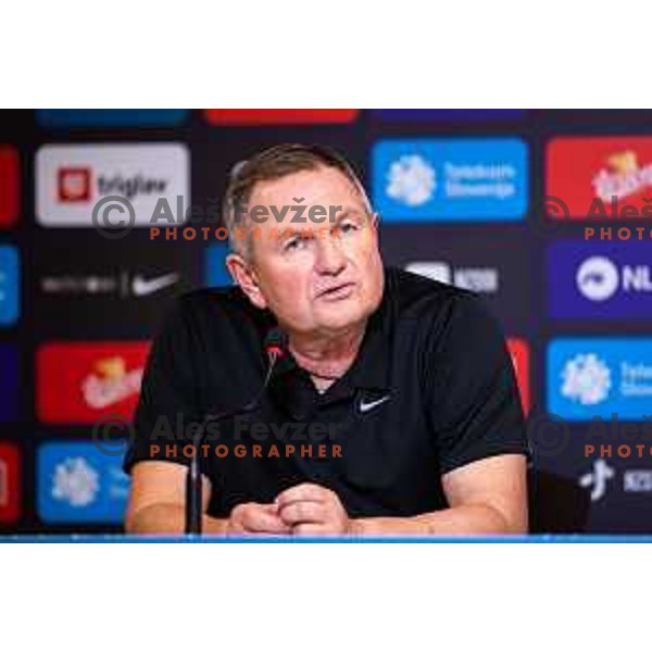 Matjaz Kek, head coach of Slovenia at the press conference after friendly football match between national team of Slovenia and Bosnia and Herzegovina in Stadion z’dezele, Celje, Slovenia on June 10, 2025. Photo: Jure Banfi